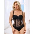 thumbnail image 4 of DARING DIVA Women's Lace Mesh Floral Camisole with Adjustable Straps XS Black, 4 of 6