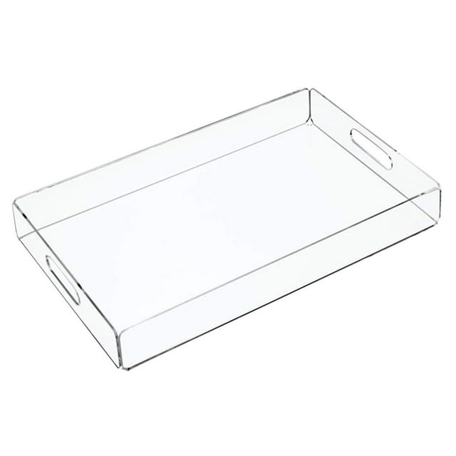Visland Plateau Acrylique Transparent Haute Antidérapant Solution de Rangement Multi-Usage Application Large Plateau Polyvalent