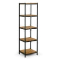 thumbnail image 2 of Glamour Home Ailis 57" Wood & Metal Bookcase with 5 Shelves in Brown/Black, 2 of 4