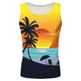 thumbnail image 4 of Caqnni Mens Tank Tops Big and Tall, Men's Floral Tank Top Sleeveless Tees All Over Print Casual Sport T-Shirts Hawaii Beach Vacation(Yellow,XL), 4 of 5