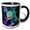 Black/White, variant on 3drose, Axolotl in Space Fantasy Ai Generated Art, 11oz Two-tone Black Mug
