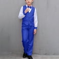 thumbnail image 2 of ZACPNCV Boys Suits Set Vest Pants Dress Shirt and Tie for Toddler Kids Formal Dresswear Blue 17-18 Years, 2 of 5