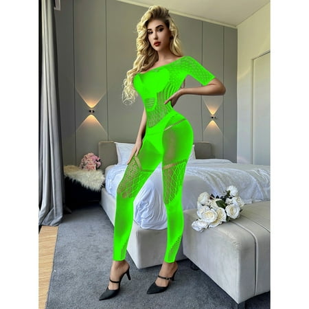 Generic One Piece Sexy Fishnet Clothes Sexy Lingerie Sexy Pajamas One-Piece Stockings Transparent Passion Fishnet Clothes Pajamas