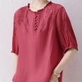 thumbnail image 2 of Spring and Summer Women's Embroidered Lightweight Loose Long Sleeved Shirt Top, 2 of 4