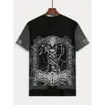thumbnail image 5 of Men's Summer Casual T-shirt, Thor Print, Polyester 100%, round Neck, Short Sleeve, Knitted Fabric, Slight Elasticity, Regular Cutting, Outdoor Leisure Sports T-shirt, 110G/Square Meter-Black, 5 of 5