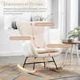 thumbnail image 7 of Nursery Rocking Chair  Velvet Upholstered Glider Rocker Rocking  Chair with High Backrest  Mid Century Modern Armchair Comfy Side Chair  Room Bedroom Offices, 7 of 7