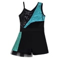thumbnail image 3 of Kaerm Combinaison de Sport Sans Manches Pailletée pour Filles, Vert 12, 3 of 5