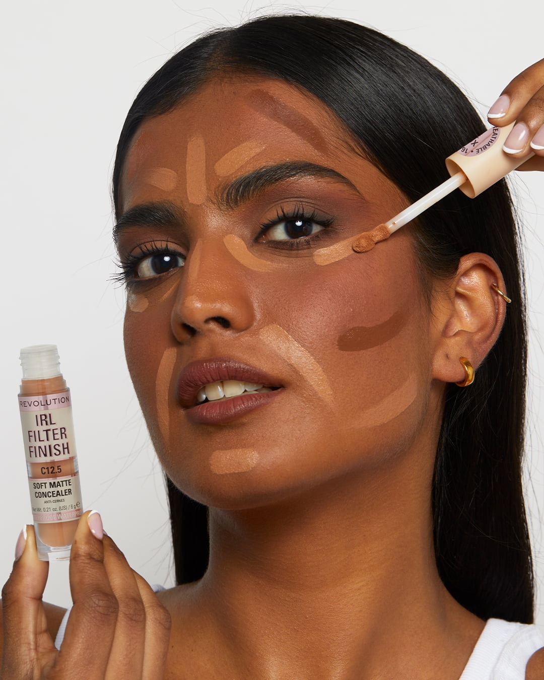 Revolution IRL Filter Finish Concealer Makeup, Full Coverage, Oil-Free, C6, 0.21 oz