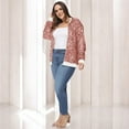 thumbnail image 5 of Women's Plus Size Sequin Bomber Jacket - 1X, Rose Gold, 5 of 6