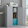 thumbnail image 1 of Bellemave Metal Storage Cabinet with Locking Doors and 2 Adjustable Shelf, Folding Filing Storage Cabinet, Lockable File Cabinet Metal Locker for Home Office, School, Garage, Gray, 1 of 19