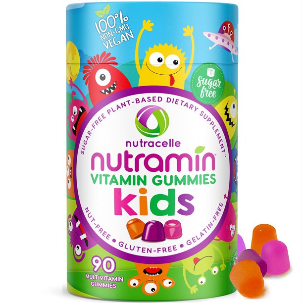 NUTRAMIN SugarFree, AllergenFree & Vegan Gummy Multivitamins for Kids