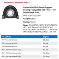 thumbnail image 2 of Center Drive Shaft Center Support Bearing - Compatible with 1961 - 1969 International Scout 1962 1963 1964 1965 1966 1967 1968, 2 of 2