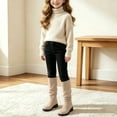 thumbnail image 3 of DxhmoneyHX Girls Knee High Faux Suede Boots 4-15 Years Pull On Tall Riding Boot Fashion Fall Winter Dress Boot with Low Heel, 3 of 7