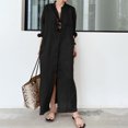 thumbnail image 4 of Bsubseach Women Black Button Down Swimsuit Cover up Loose Black Bikini Coverup Summer Kimono, 4 of 7