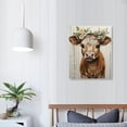 thumbnail image 3 of Nawypu Sunflower Highland Cow Wall Art: Funny Farm Animal Canvas Picture Painting, Rustic Farmhouse Artwork Decor Bathroom Decoration, Cute Brown Cattle Poster Print for Home Kitchen Bedroom, 3 of 4