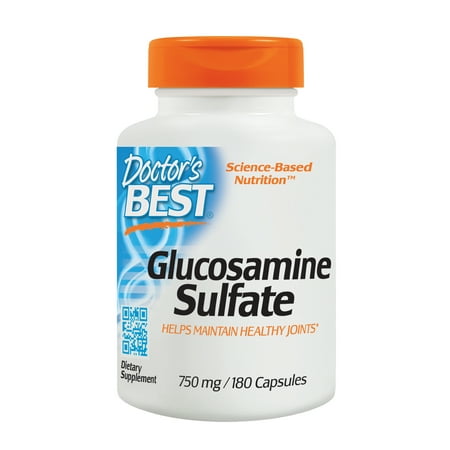 Doctor's Best Glucosamine Sulfate, Non-GMO, Gluten Free, Soy Free, Joint Support, 750 mg, 180 (Best Time Of Day To Take Glucosamine)