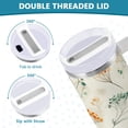 thumbnail image 5 of 40 oz Insulated Stainless Steel Tumbler Double Wall Stainless Steel Tumbler with 2-Way Drinking Green and Orange Small Flowers, 5 of 9