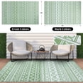 thumbnail image 3 of Smiry Outdoor Rugs 5x8, Waterproof Plastic Straw Geometric Indoor Outdoor Mat for Patio, RV Camping, Deck,Porch, White and Green, 3 of 8