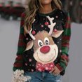 thumbnail image 1 of Pntutb Navidad moda mujer Casual manga larga cuello redondo Plaid impreso señoras sudadera tops blusa Pntutb Pntutb-4763, 1 of 5