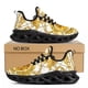 thumbnail image 1 of Zapatillas deportivas negras de lujo con estampado floral dorado para mujer, suaves, para exteriores, con plataforma, informales, planas y para vacaciones, envío directo, 1 of 6
