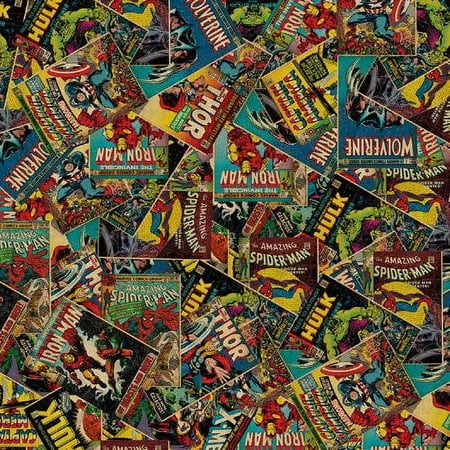 DC Comics Marvel Quilting Cotton Book Character Cover Fabric, per Yard