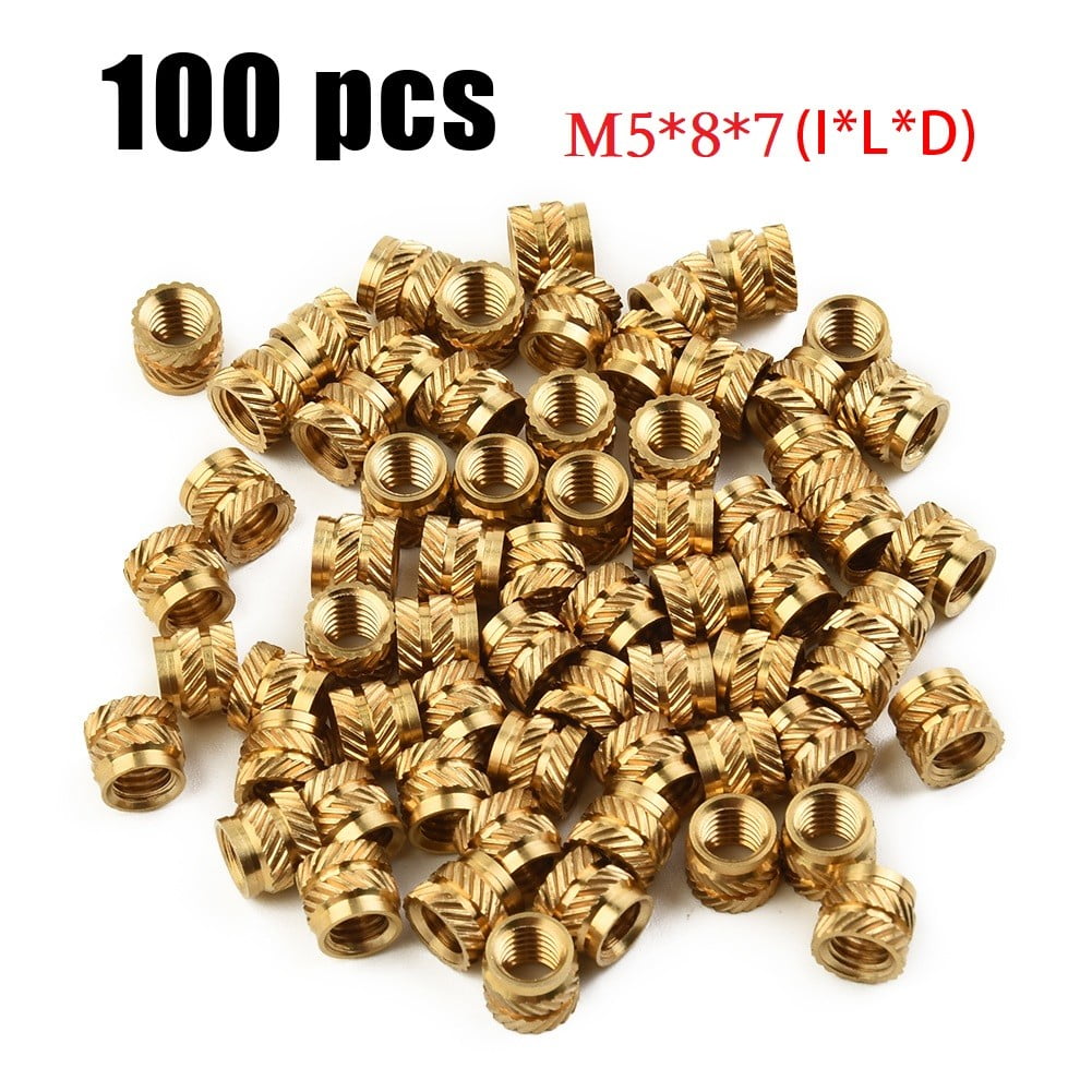 RANMEI Nut Inset Knurled Nuts 100PCS Brass M5 Selfclinching Thread Nut