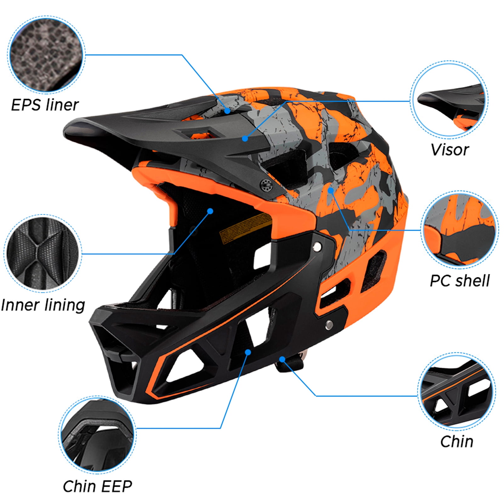 Helmet Full Face Mountain Bike Helmet Adult Racing Downhill  Helmet For Men/Women Adult Mountain Bike Helmet With Visor Over 31 Vents Bike Helmet