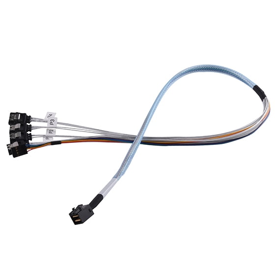 36 Broches MiniSAS SFF-8643(Target) à SATA 7pin(HOST)+câble Bande Latérale 0.6M