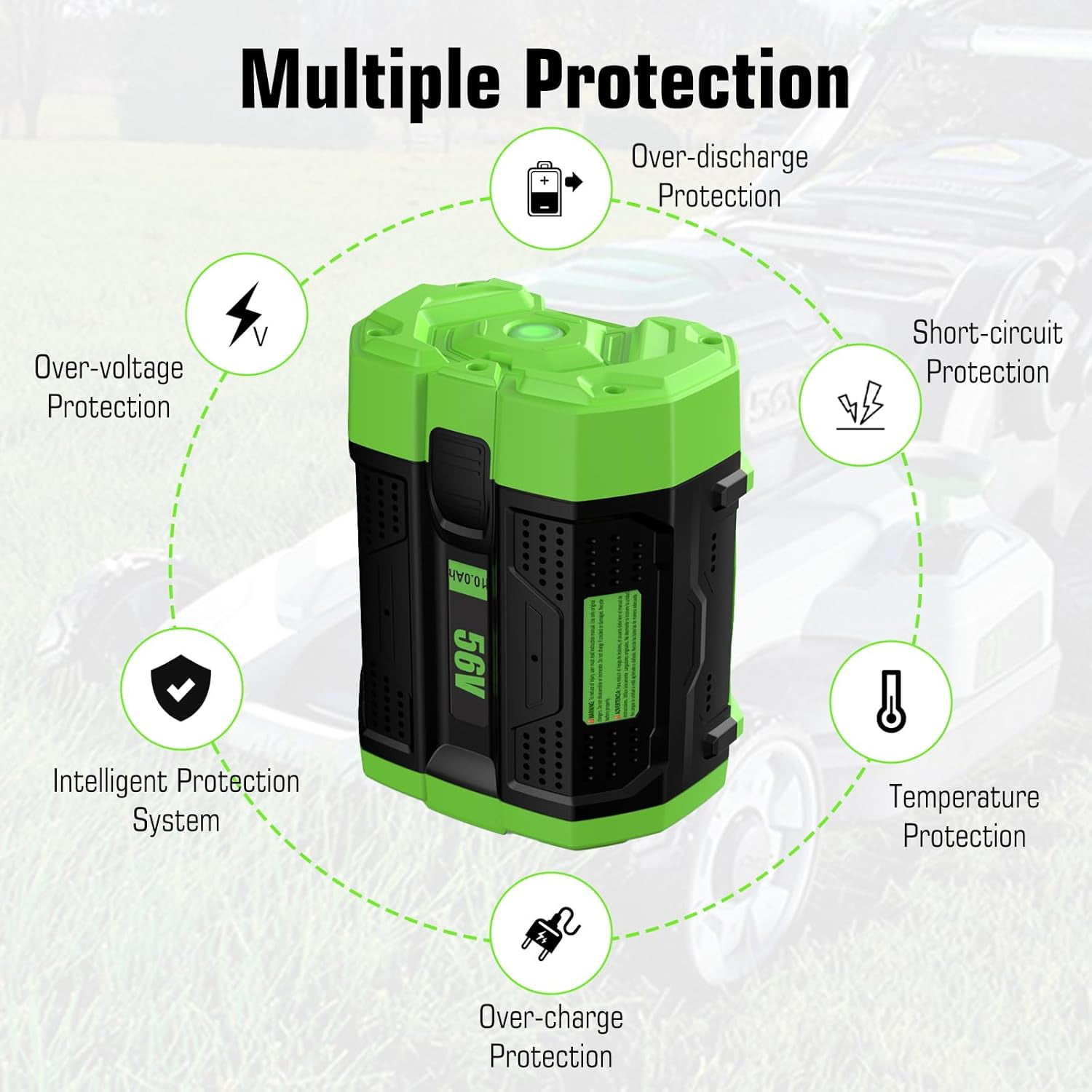 2 Packs 56V 10Ah Batteries Replacement for EGO Battery BA4200 BA4200T BA2800T BA2800 BA1400T Compatible with for EGO Power Tools