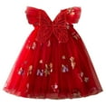 thumbnail image 6 of qolati Baby Girl Tulles Dress Toddler Flower Girl Dress Floral Embroidery Formal Princess Birthday Party Dresses Summer Tutus Sundress, 6 of 9