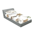 thumbnail image 2 of Ambesonne Animal Print Fitted Sheet & Pillow Sham Set, Prehistoric Reptile, Twin, Multicolor, 2 of 2