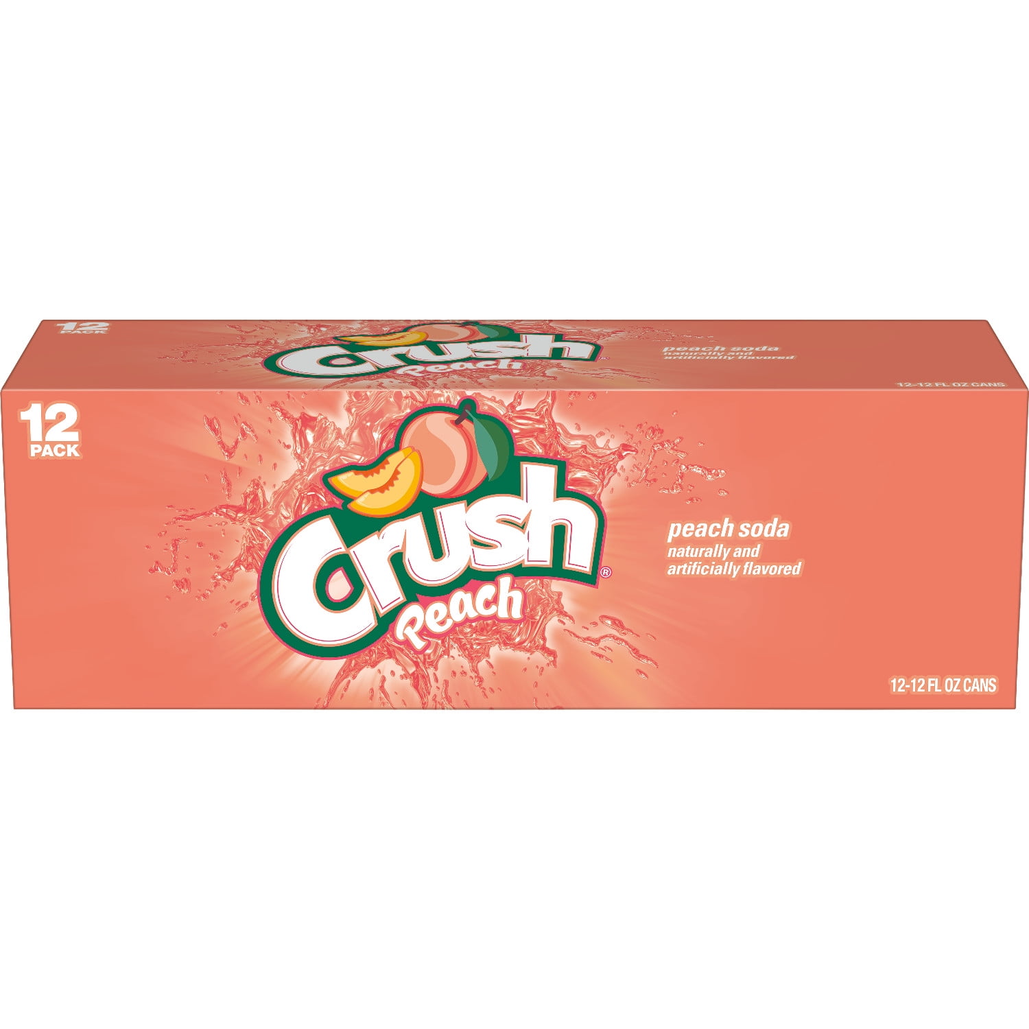 Crush Peach Soda, 12 fl oz cans, 12 pack