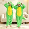 thumbnail image 2 of YunPes Cute Dinosaur Onesie Kids Soft Flannel Zipper Jumpsuit 3D Spikes & Tail Halloween Party Funny Animal Dress-Up Wear for Boys & Girls, 2 of 8
