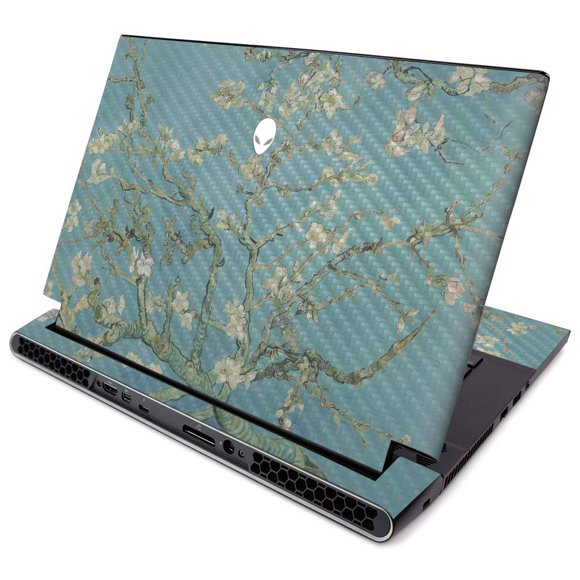 MightySkins Peau en Fibre de Carbone pour Alienware M15 R2 (2019) - Fleur d'Amande / Protectrice, Finition en Fibre de Carbone Texturée Durable / Facile à Appliquer, Enlever et Changer les Styles / Fabriqué aux États-Unis