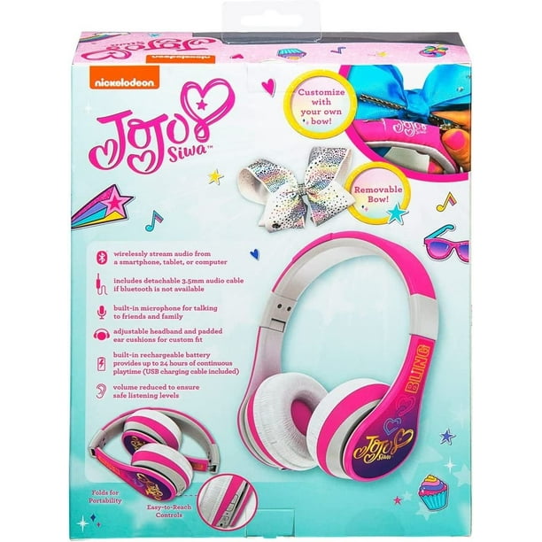 JoJo Siwa Casque Bluetooth pour enfants pour casque Bluetooth pliable sans  fil rechargeable avec microphone Son adapté aux enfants et cordon  détachable en prime 