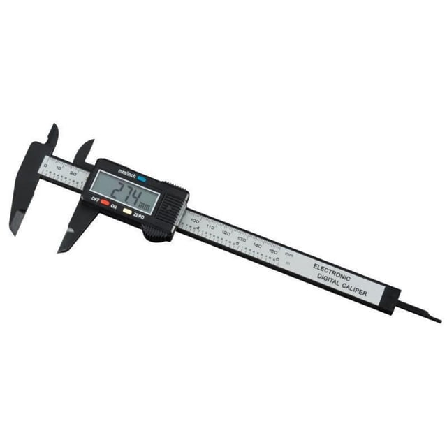 Carbon Fiber Digital Caliper with High Precision, 0-150mm Measuring Range, 0.1mm/0.01" Resolution, ±0.2mm Accuracy for External, Internal, Depth and Step Measurements - Lightweight and Durable