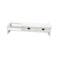 thumbnail image 2 of Soporte elevador para monitor, organizador de escritorio, estante para computadora, soporte para teclado, almacenamiento de mesa 2 cajones blancos, 2 of 9