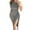 Gray, variant on LYXSSBYX Summer Casual Womens Dresses Short Sleeved Women Off Shoulder High Slit Tight Casual Solid Sexy Short Sleeve Dress