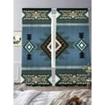 thumbnail image 3 of Southwest Ethnic Style Sheer Curtains 108 Inch Long 2 Panels, BlueTribe Retro Geometric Light Filtering Rod Pocket Semi Sheer Curtains, Sheer Voile Drapes for Living Room Bedroom, 52"x108", 3 of 5