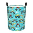 thumbnail image 1 of Balery Cartoon Monster Truck Cesta de ropa redonda con asas, impermeable, independiente, para ropa, juguetes, dormitorio y familia-Small, 1 of 6