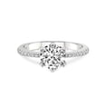 thumbnail image 4 of 3 Carat IGI Certified Round Shape Lab Grown Diamond Engagement Ring | 14K White Gold |Mereia Secret Halo Lab Diamond Ring | FG-VS1-VS2 Quality Friendly Diamonds, 4 of 6