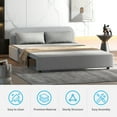 thumbnail image 3 of MUZZ Twin Size Pull Out Sofa Bed,Convertible Sleeper Couch Bed w/Matress for Living Room,Light Grey, 3 of 7