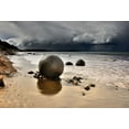 thumbnail image 2 of Tzur, Yair 18x14 Black Ornate Wood Framed with Double Matting Museum Art Print Titled - Moeraki Round Boulders, 2 of 4