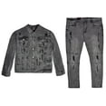 thumbnail image 6 of Men 2-Piece Classic Repulsive Denim Jean Suit Jacket & Pants, 6 of 6