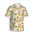 thumbnail image 2 of Fotbe Cute Puppy Hawaiian Shirt for Men Unisex Summer Beach Casual Short Sleeve Cotton Linen Button Down Shirts-Medium, 2 of 9