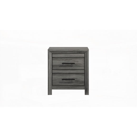 Denver Modern 2-Drawer Gray Wood Nightstand for Bedroom