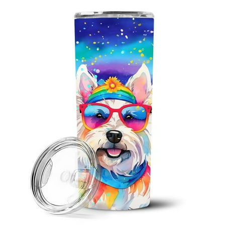 

3 x 8.25 x 3 in. & 20 oz Westie Hippie Dawg Stainless Steel Skinny Tumbler