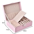 thumbnail image 2 of Joyero De Cuero De Doble Capa Para Mujer, Organizador De Joyas De Viaje, Caja De Almacenamiento Multifunción Para Collar, Pendientes Y Anillos Noticed AP007005-01, 2 of 6