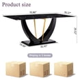 thumbnail image 2 of Sudica Marble Dining Table 70" Modern Kitchen Dining Room Table with MDF Faux Marble Table Top, Black U-Shape Base, 2 of 7