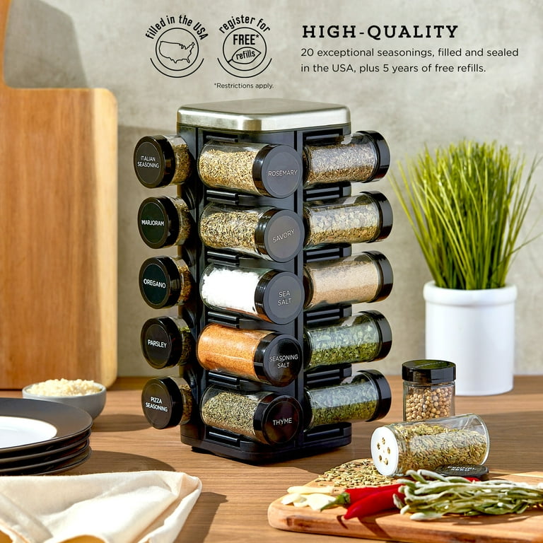 Kamenstein 20 Clear Glass Jar Rack - Premium Spice Organizer